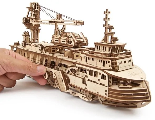 Ugears - 3D fa mechanikus puzzle Kutatóhajó
