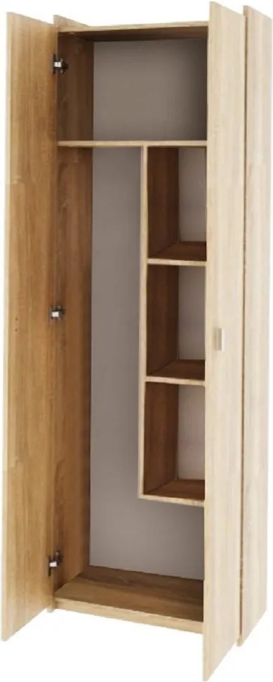 Kombinált szekrény, DTD laminált, sonoma tölgyfa, NATALI TIP 6