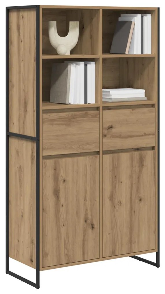 Széf fiókkal 2 pcs Művészi tölgy 81 x 36 x 150.5 cm Faanyag