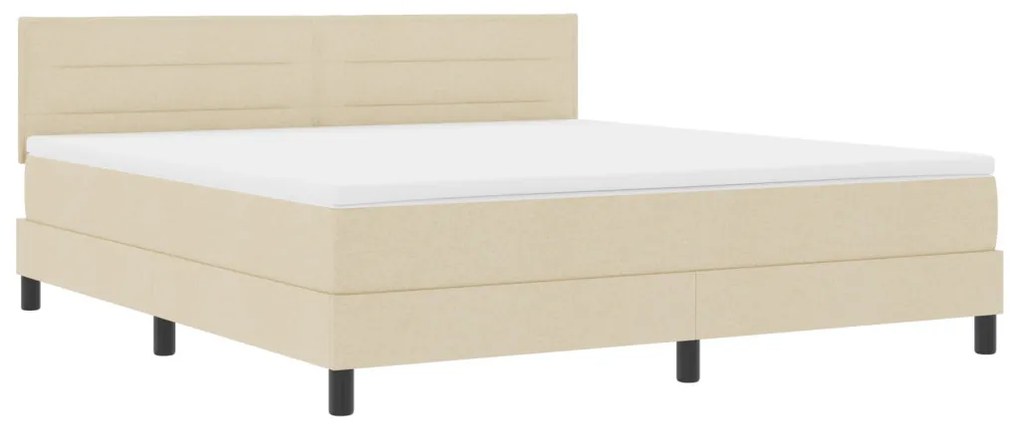 Boxspring Ágy Matraccal & LED Bézs 180x200 cm Szövet