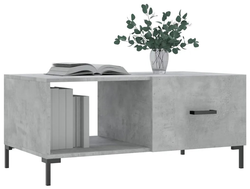 Betonszürke szerelt fa dohányzóasztal 90 x 50 x 40 cm