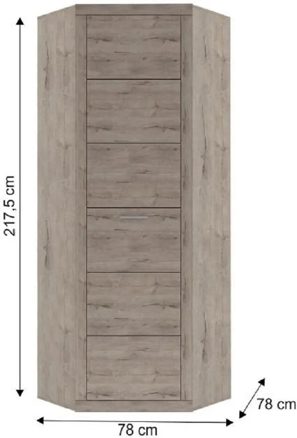 Sarokszekrény 1D, tölgy san remo, ORESTES