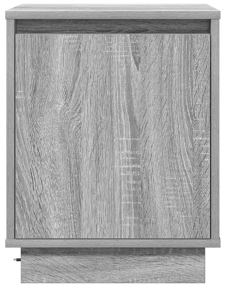 Éjjeli szekrény LED világítással 2 db Szürke Sonoma 39x34,5x50 cm