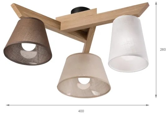 Brilagi - LED Felületre szerelhető csillár ANTHONY 3xE14/40W/230V tölgy