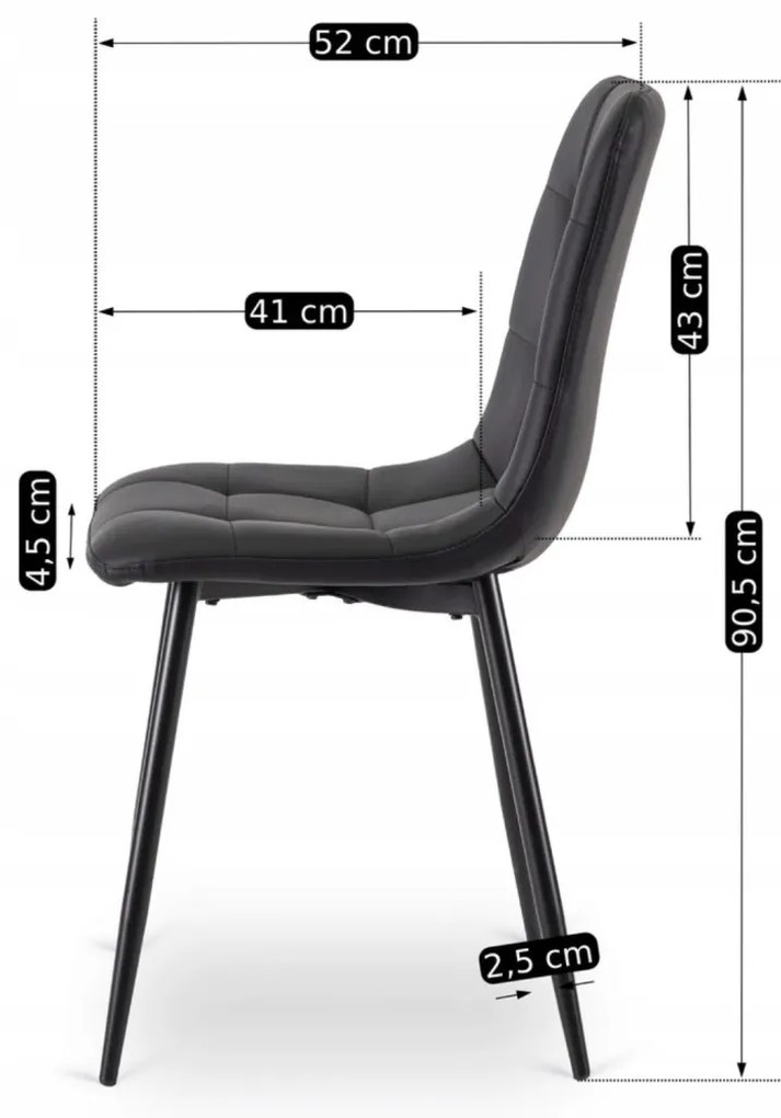 Krzesło DALVIN Czarne Ekoskóra