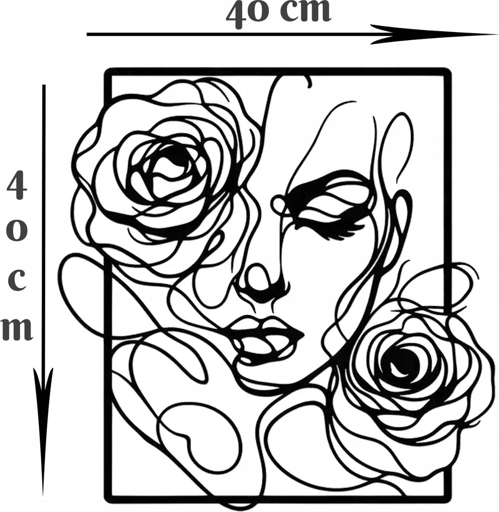 Modern kép a nappaliba 40cm/40cm ébenfa Arc áttört ajándék rétegelt lemez