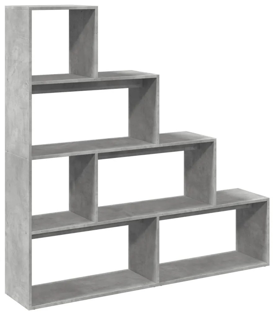 4 szintes betonszürke szerelt fa könyvespolc 143,5x29x143,5 cm