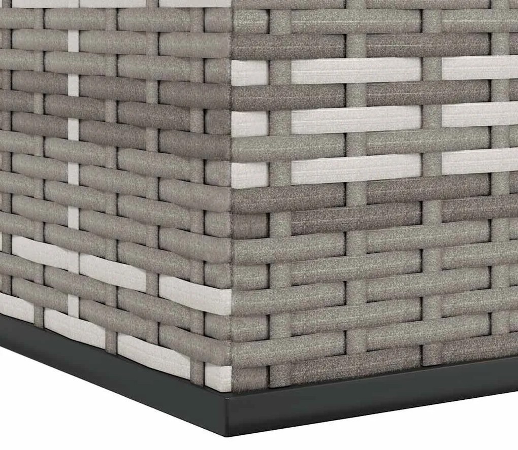 szürke polyrattan kerti párnatartó doboz 100 x 49 x 103,5 cm
