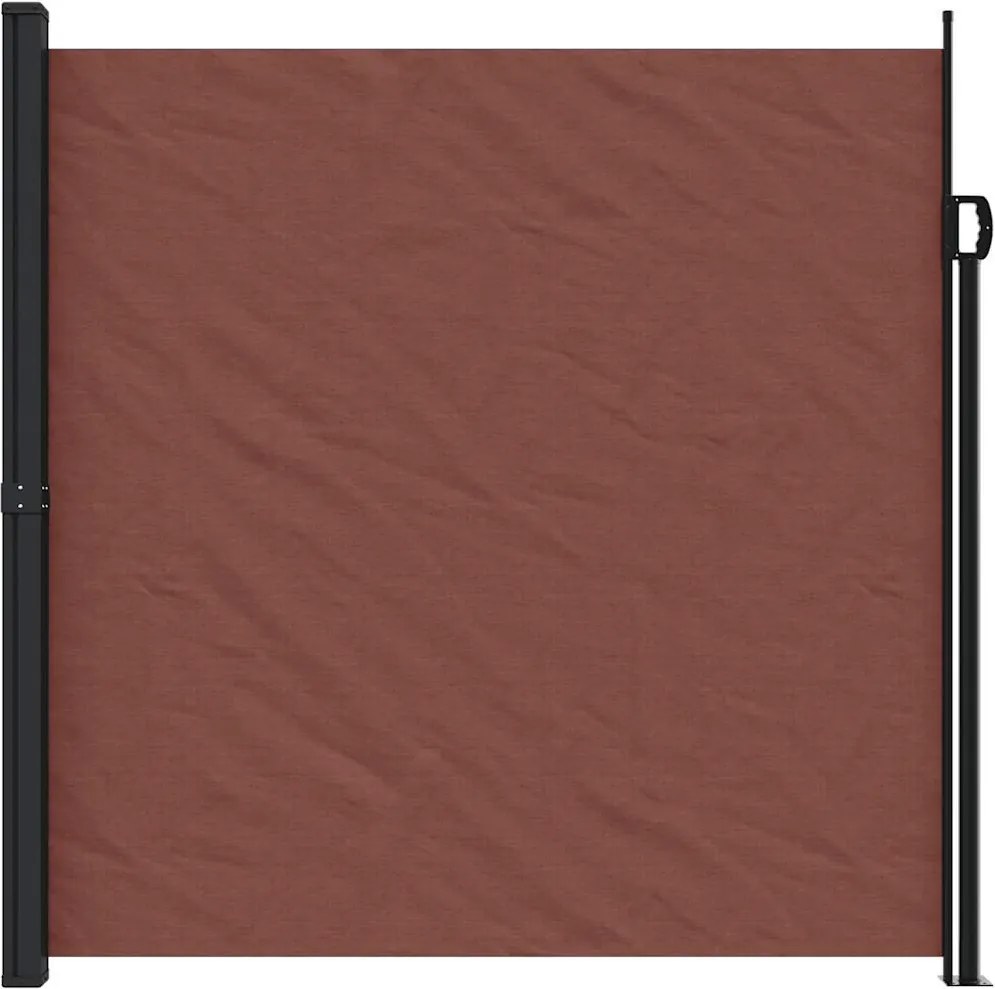 Barna behúzható oldalsó napellenző 200 x 500 cm