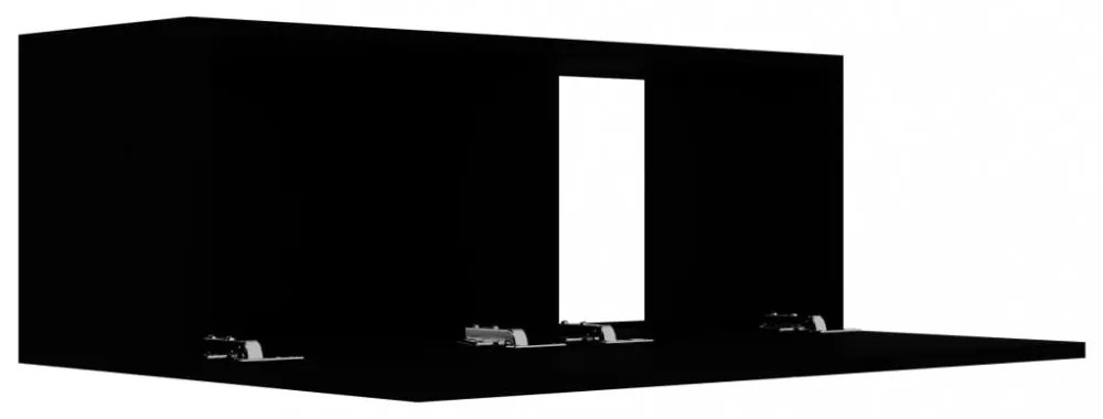fekete szerelt fa TV-szekrény 80 x 30 x 30 cm