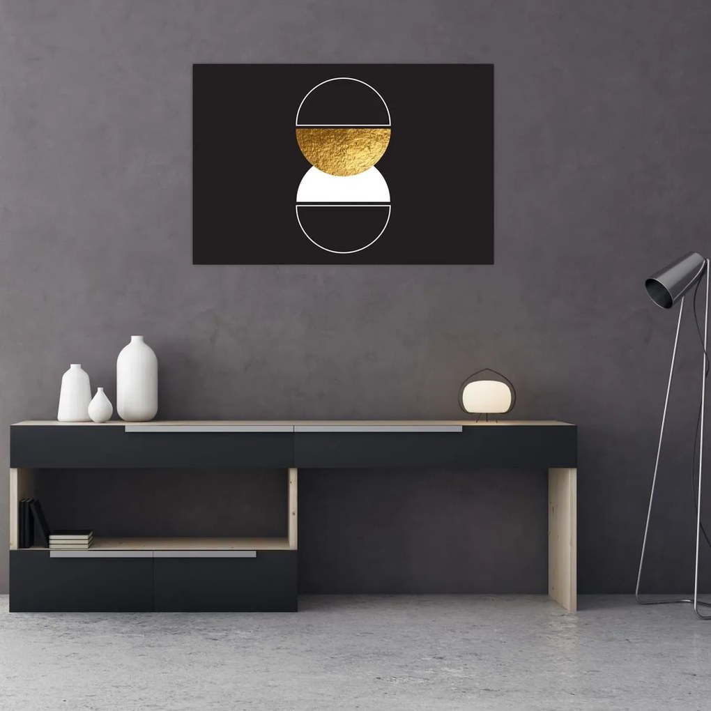 Kép - Absztrakció arany és fekete N⁰2 (90x60 cm)