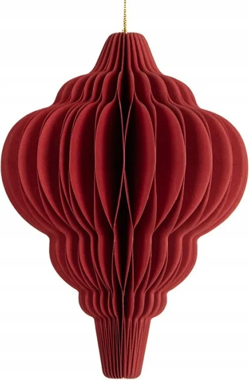 Piros papír karácsonyi dekoráció Harmonic V 10 cm