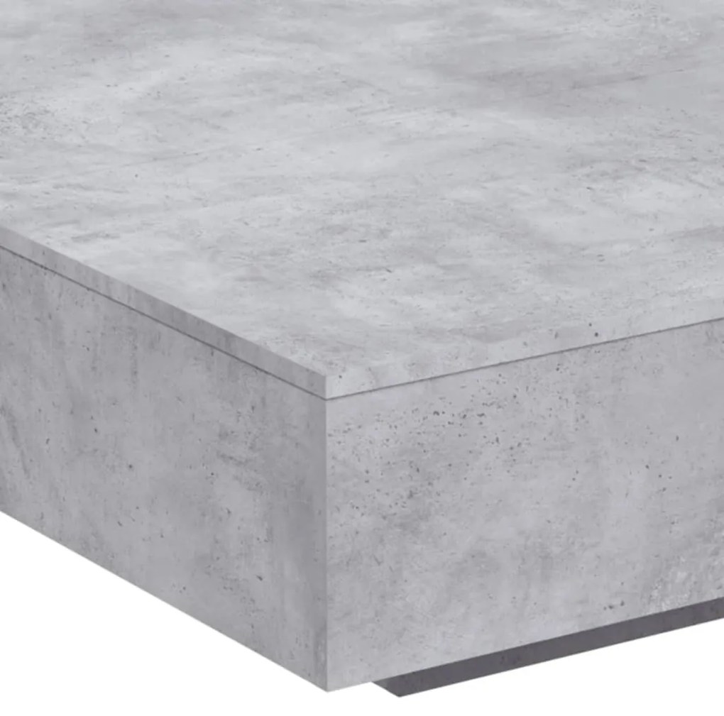 betonszürke szerelt fa dohányzóasztal 100x100x31 cm