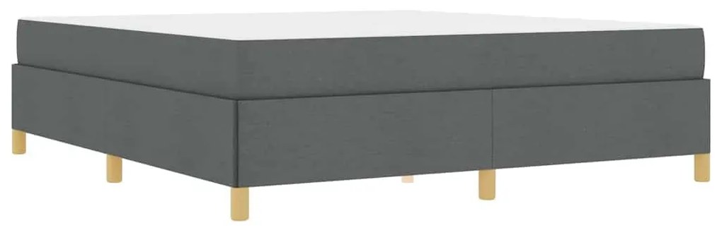 Boxrugós ágy Sötétszürke és Fehér és Sötétszürke 180 x 200 cm