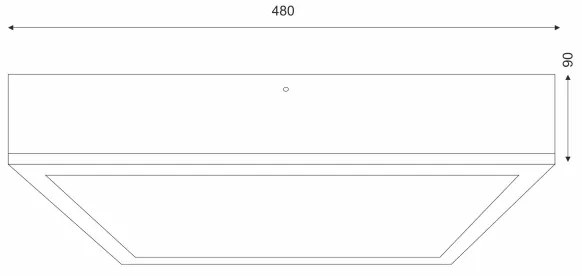Mennyezeti lámpa NATURAL SQUARE 4xE27/15W/230V 48x48 cm fenyő/fekete