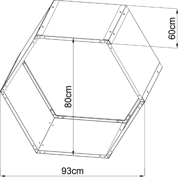 Fa tároló hatszögletű fém sötátszrüke