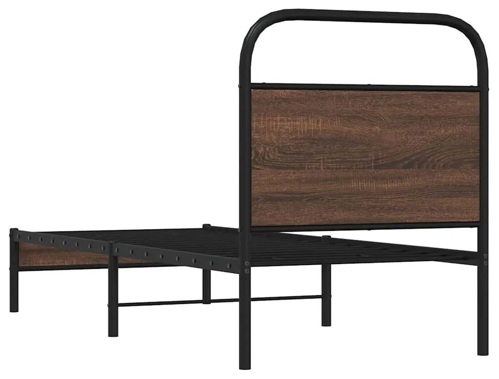 ágykeret matrac nélkül 80x200 cm barna tölgyfa műfa