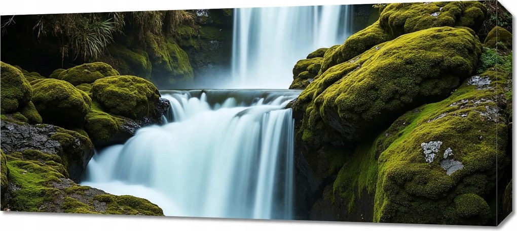 Vászonkép 90x40cm Vászonkép Hálószoba Nappaliba Panoráma Vízesés