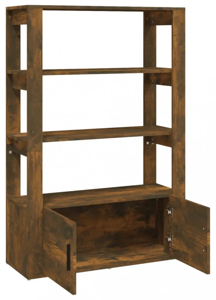 füstös tölgy színű szerelt fa tálalószekrény 80x30x119,5 cm