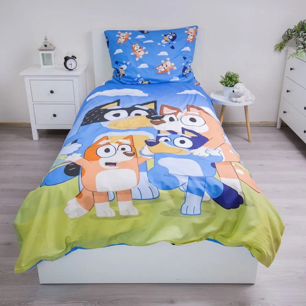 Egyszemélyes pamut gyerek ágyneműhuzat 140x200 cm Bluey – Jerry Fabrics
