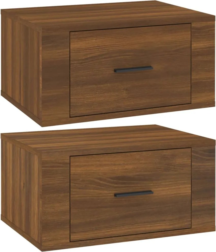 vidaXL 2 db barna tölgy színű fali éjjeliszekrény 50 x 36 x 25 cm