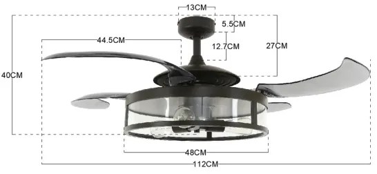 FANAWAY 212927 - LED mennyezeti ventilátor CLASSIC 3xE27/4W/230V fekete + DO