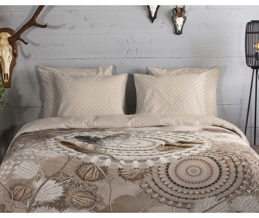 Barna egyszemélyes flanel ágyneműhuzat 140x200 cm Ringhda – HIP