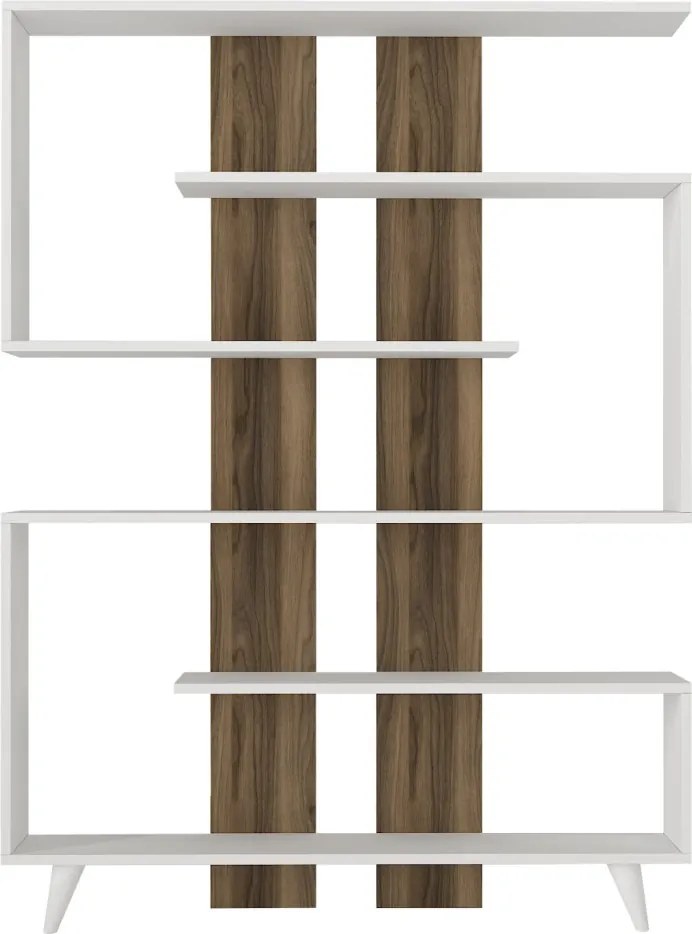 Rain könyvespolc, fehér-dió, 120 cm