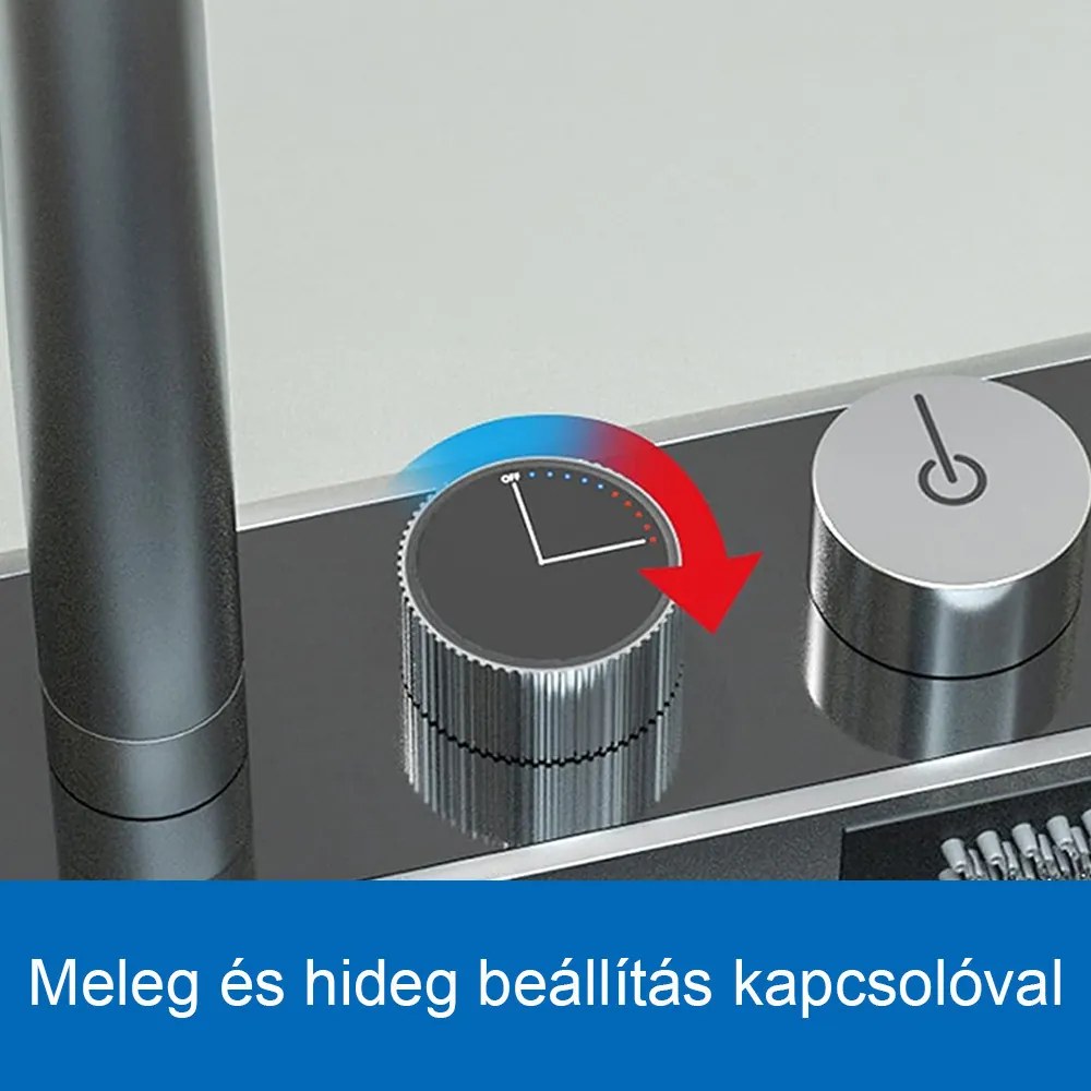 Catania multifunkciós rozsdamentes mosogató digitális csapteleppel