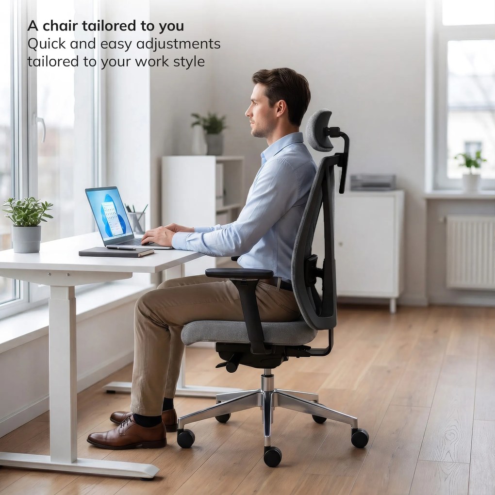 Ergonomikus irodai szék szürke hálós VECTOR