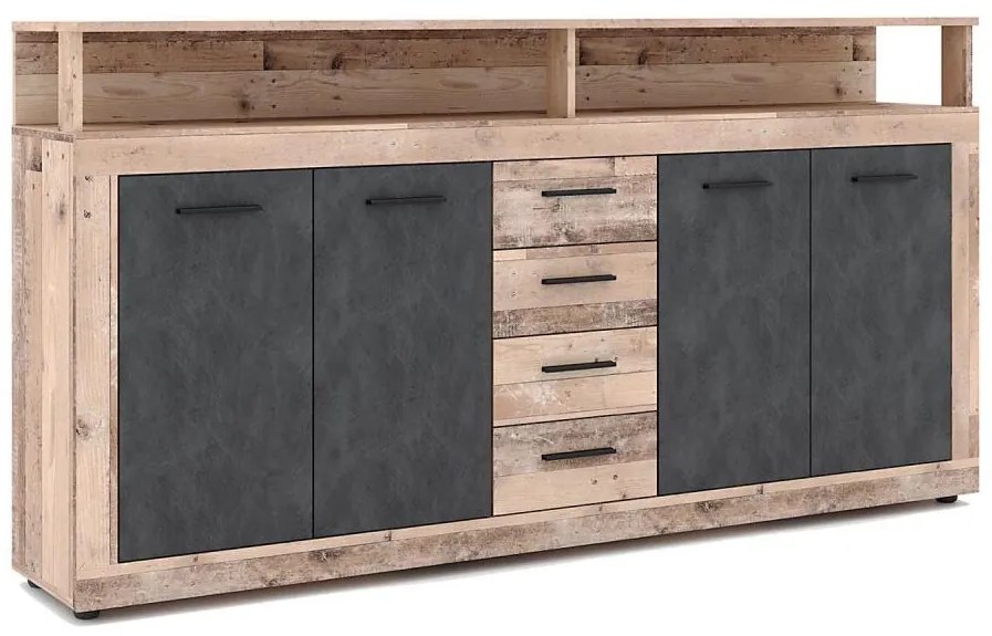 RUNA komód, világosbarna/antracit