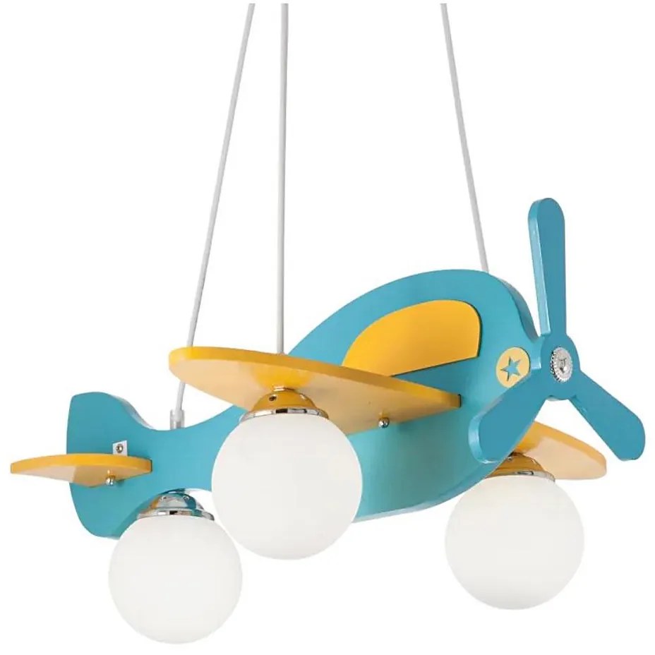 Ideal Lux Ideal Lux - Gyerek csillár zsinóron AVION 3xE27/28W/230V kék ID136325