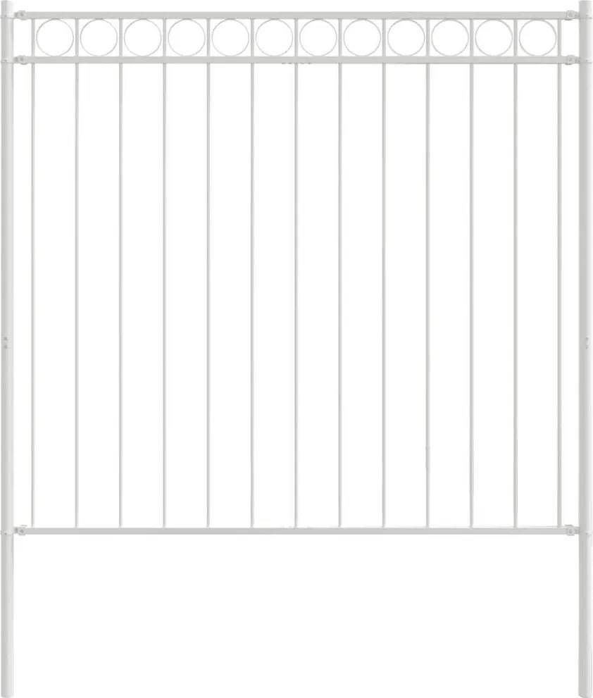 vidaXL Kerítéselem Fehér 170 x 200 cm Acél