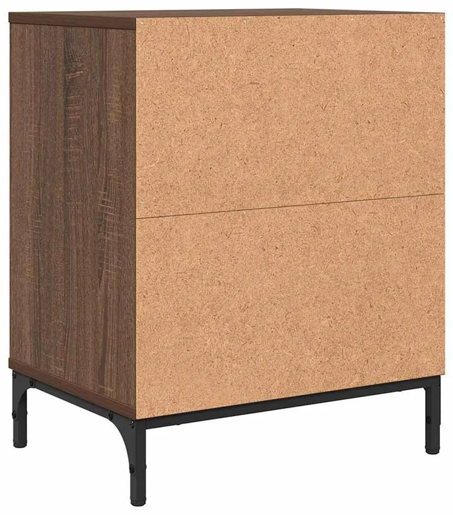 Éjjeliszekrények 2 pcs barna tölgy 49 x 36 x 61 cm Faanyag
