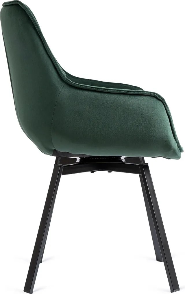 Forgószék zöld bársony kárpittal – LUNA