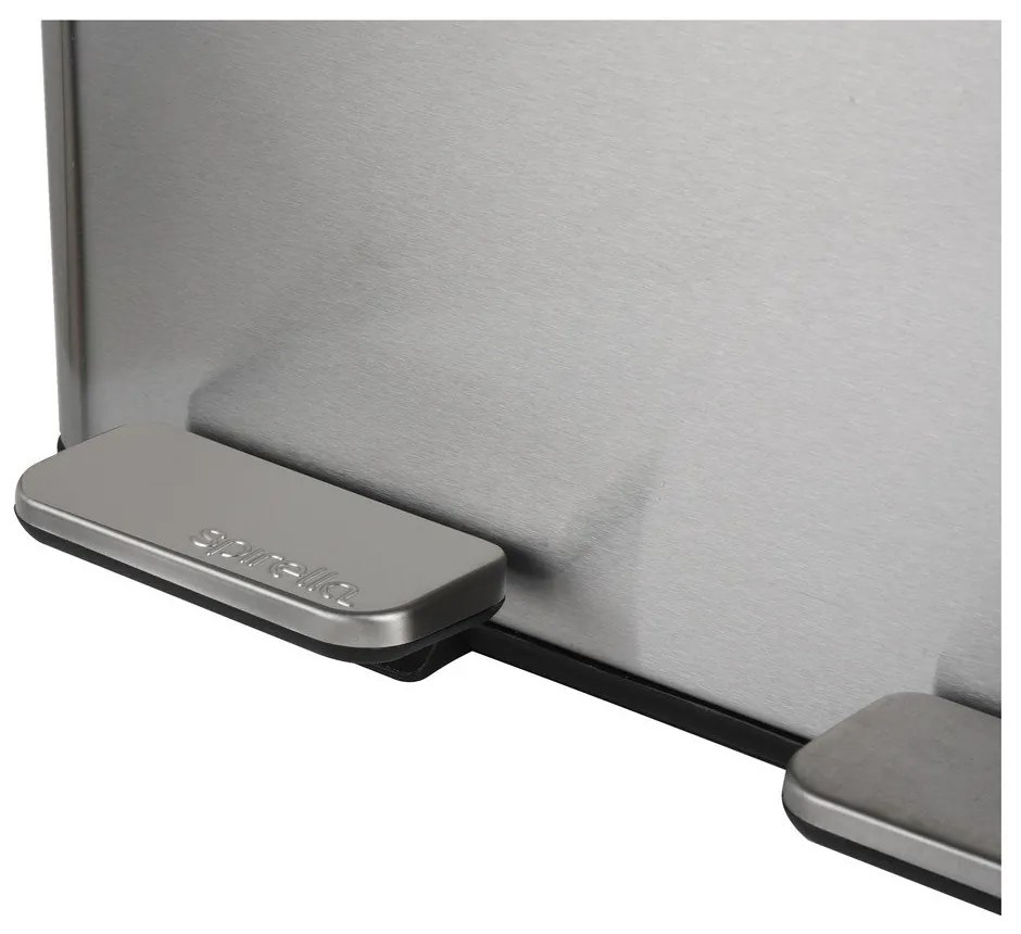 Matt ezüstszínű acél szelektív pedálos szemetes 2x30 l Aliya – Spirella