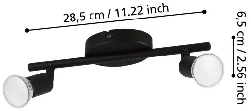Eglo 32429 - LED Spotlámpa BUZZ-LED 2xGU10/2,8W/230V 3000K fekete