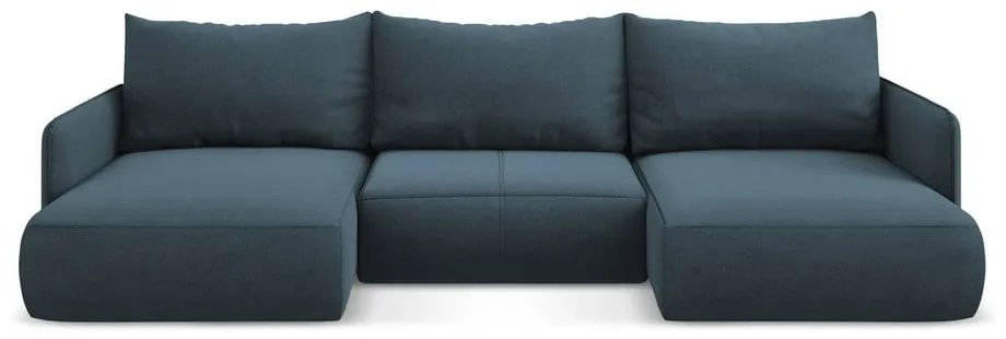 Kék kinyitható-tárolóhelyes sarokkanapé Nanea – Makamii