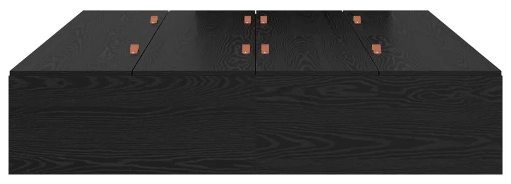 vidaXL Ágykeret tárolóval tárolóval Fekete tölgy 160 x 200 cm Faanyag