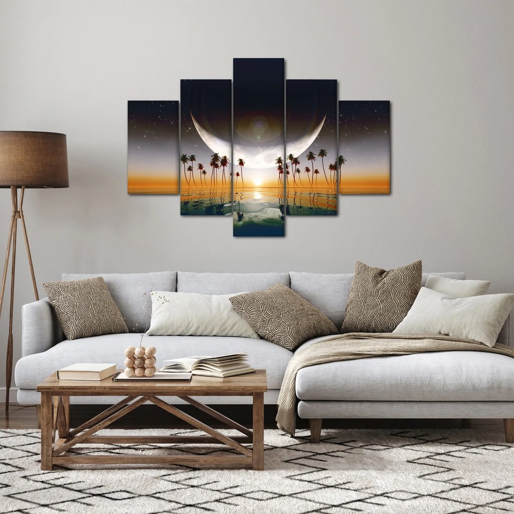 Kép - Hold a pálmafák felett (150x105 cm)