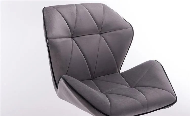 HR212 Grafit modern velúr szék arany lábbal