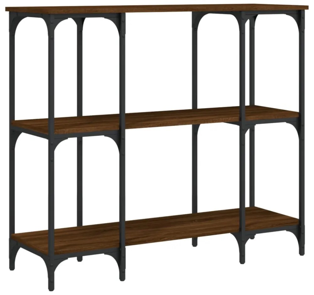 barna tölgyszínű szerelt fa tálalóasztal 102x35x90 cm