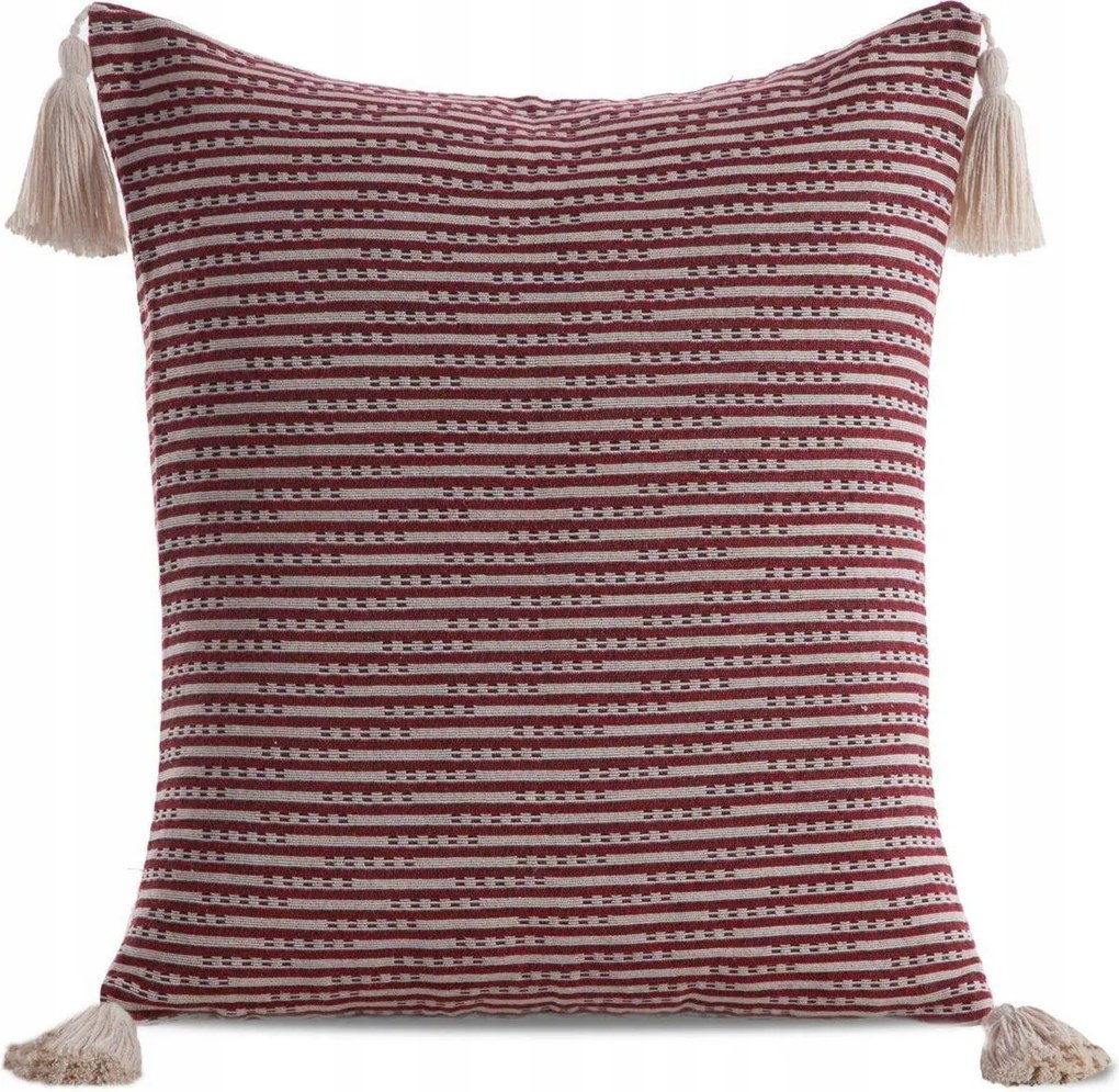 Boho díszpárnahuzat 45x45 bordó