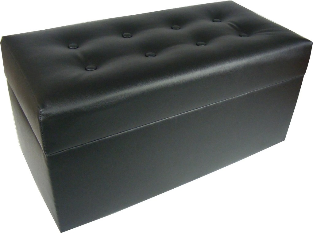 Pufa, Nyitható Láda, Műbőr, Nagy Méretű 80x40x40