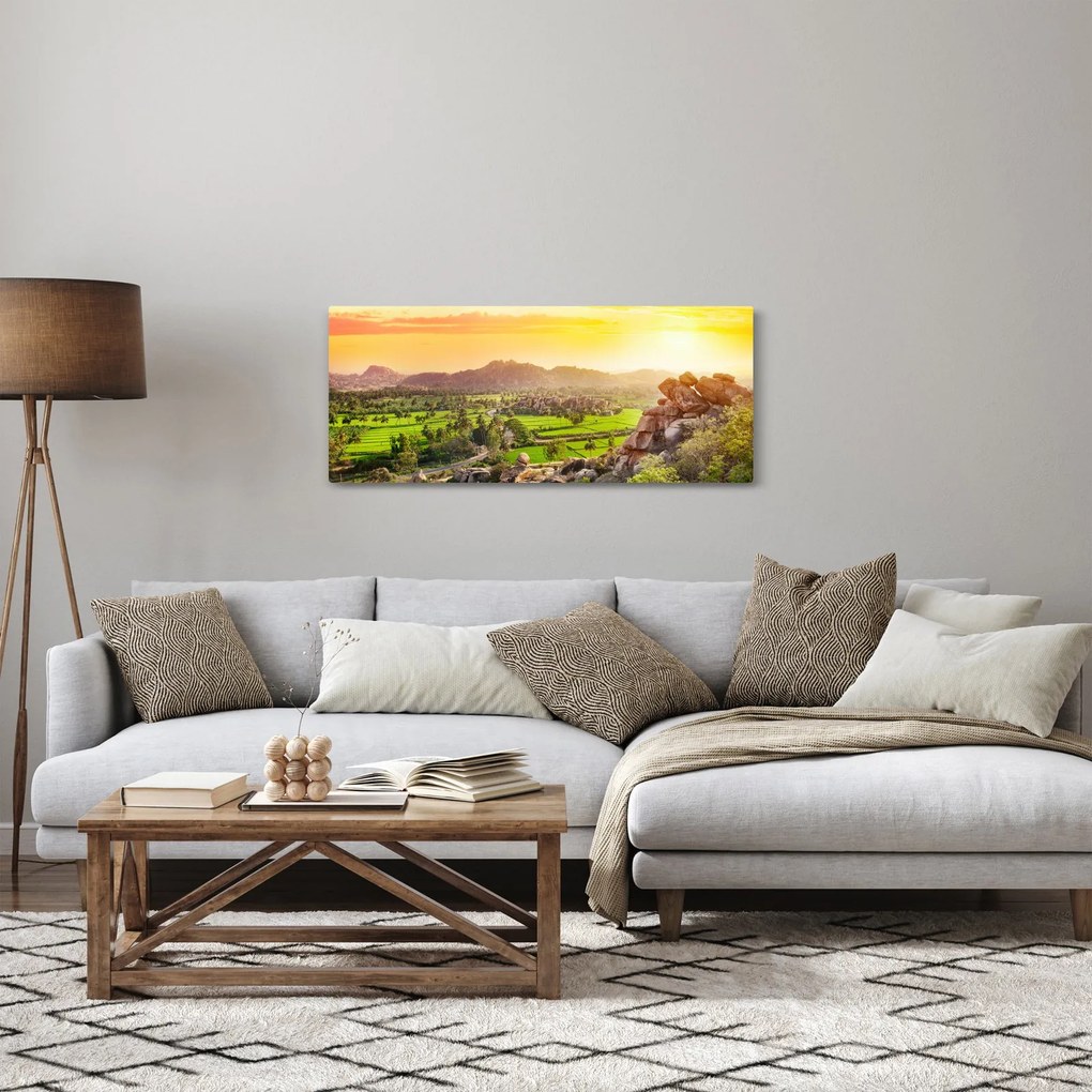 Kép a Hampi-völgyről Indiában (120x50 cm)