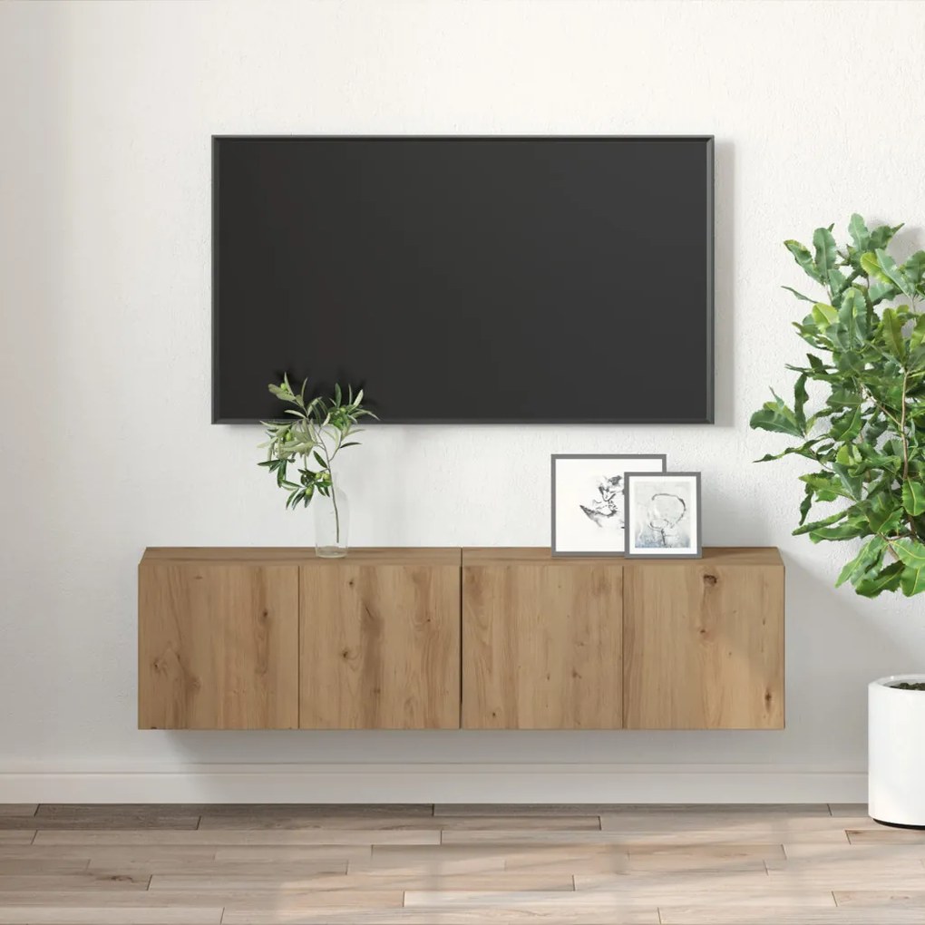 TV szekrény szett Mesteri tölgy MDF Közepes TV szekrény