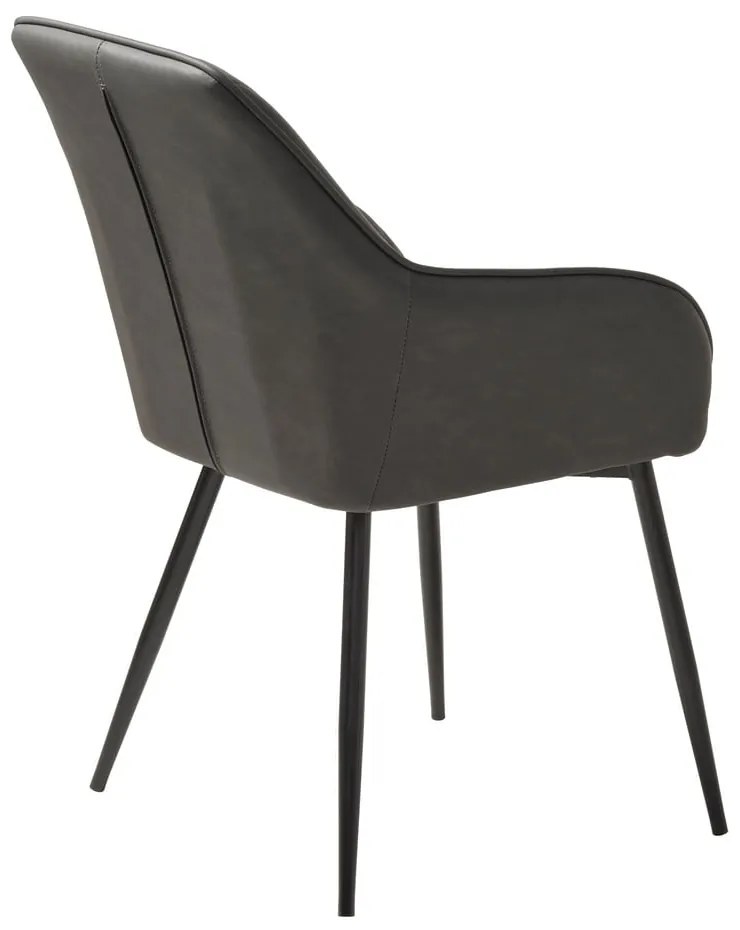 Sötétszürke kárpitozott karfás étkezőfotel szett 2 db-os Nolan Stripe – Unique Furniture