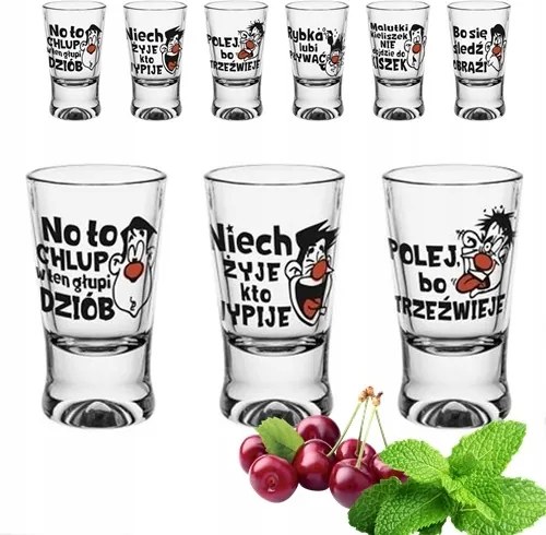 Poharak X 6DB 25 ML Vodka Shotok Tequila Pálinka Humor Koccintás Melange