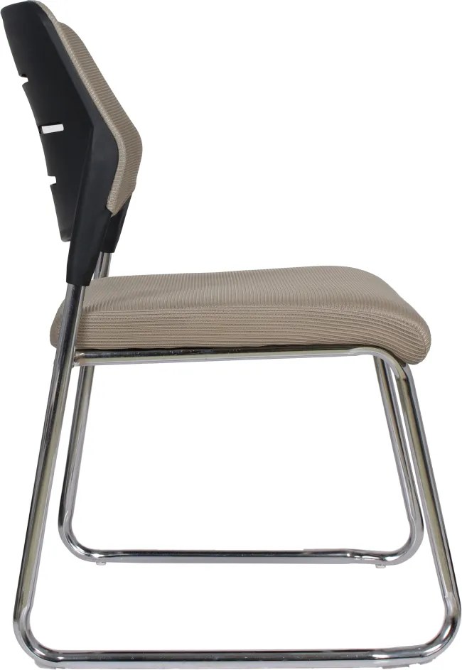 Tárgyalószék, világosbarna/króm, KLEDI