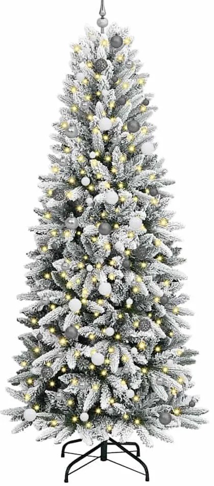 Műkarácsonyfa LED -es lámpákkal Fehér 240cm PVC